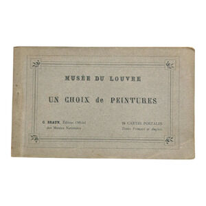 Antique Postcard Album Book Of 24 Musee Du Louvre Paris France Art Paintings